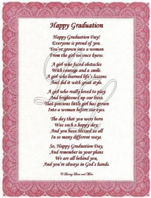 Daughter Quotes Graduation | Graduation Poem is for that special ...