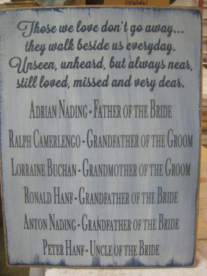 Personalized Rustic Memorial Sign for Wedding, Reunion Those We Love ...