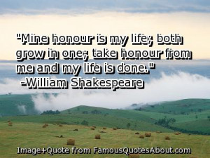 William Shakespeare -Honour Quote