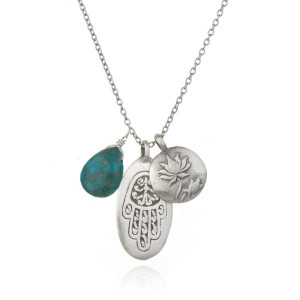 Satya Silver Turquoise Hamsa Necklace