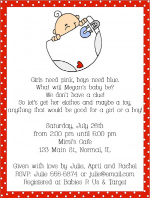 Shop our Store > Baby Peeking over Diaper Baby Shower Invitations