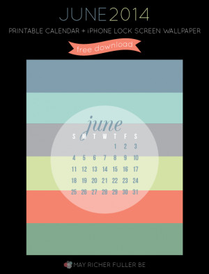 Printable June Calendar + iPhone Lock Screen Wallpaper