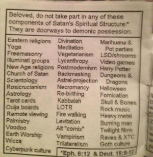 This list of Satan's hobbies closely matches Boing Boing's interests