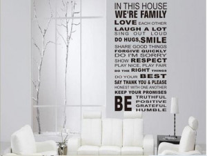... in This House Wall Sticker Inspirational Quote Art Decal Decor | eBay