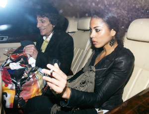 Ronnie Wood and girlfriend Ana Araujo leave the Dorchester Hotel in ...