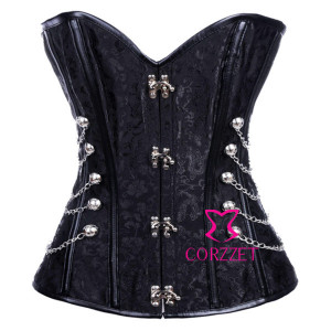 black overbust pattern waist training corset top for women corsets