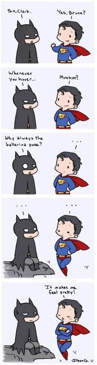 Batman and Superman. This is so cute! ♥