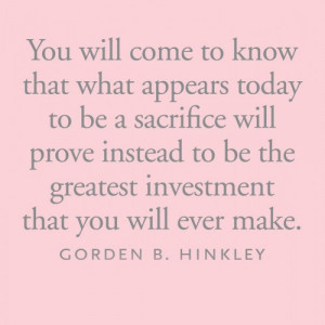 My biggest sacrifice this week?