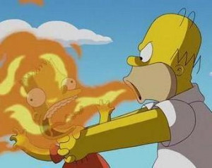 It wasn't enough just seeing Homer strangling Bart , so they had him ...