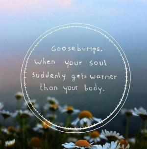 Goosebumps. When your soul suddenly gets warmer than your body. #quote ...