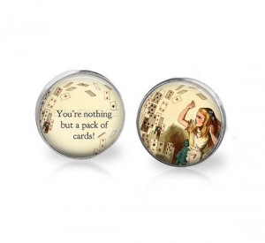 Asymmetrical Alice Quote Earrings You're nothing by pendantmadness, $ ...