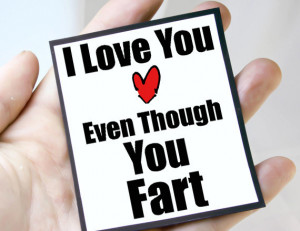 ... funny valentines quote magnet quote i love you 3 even though you fart