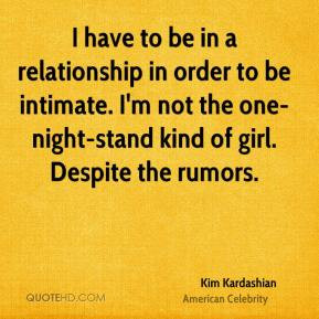 ... not the one-night-stand kind of girl. Despite the rumors