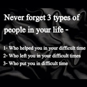 Never forget 3 types of people