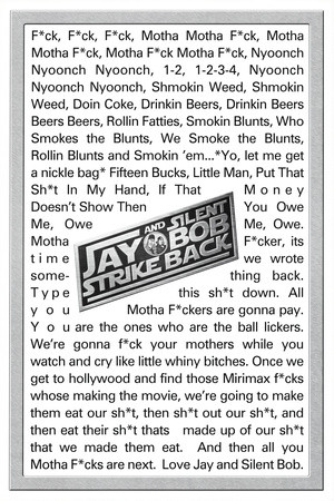 Jay and Silent Bob Strike Back Quotes Movie Poster Print - 24x36