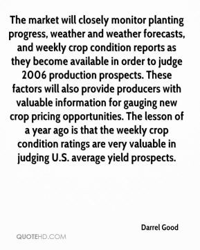 Darrel Good - The market will closely monitor planting progress ...