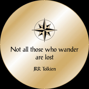 Solid Brass Engraved Pocket Compass: JRR Tolkien Quote