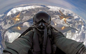 Selfie from Jet Fighter Pilot with 2 other jet fighters in the ...