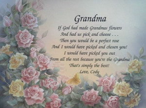 Grandma Birthday in Heaven Poem | Personalized grandma Poem