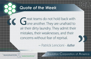 Quote of the Week ~ #Inspiration ~ #Teamwork ~ Patrick Lencioni