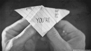 Playing MASH or with a Cootie Catcher determined who you would marry.