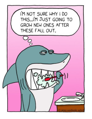 Sardonic Salad: Shark Brushing Teeth