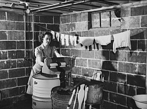washing clothes washing clothes in the basement of the fergusen house ...