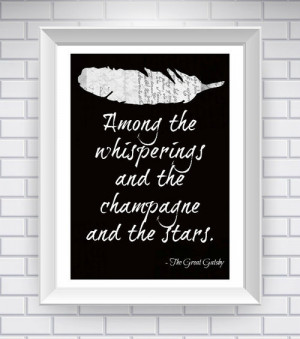 NeverMorePrints | Black The Great Gatsby Print, Literary Quote ...