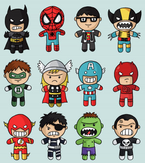 bet each of these pint sized Marvel & DC Superheroes by Jess Bradley ...