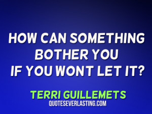 How can something bother you if you won’t let it? - Terri Guillemets