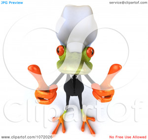 ... Springer Frog Holding Two Thumbs Up 1 - Royalty Free CGI Illustration