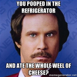 Ron Burgundy - You pooped in the refrigerator and ate the whole weel ...