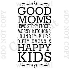 ... Happy Kids Sticky Floors Dirty Kitchens Wall Decal Quote Vinyl Sticker