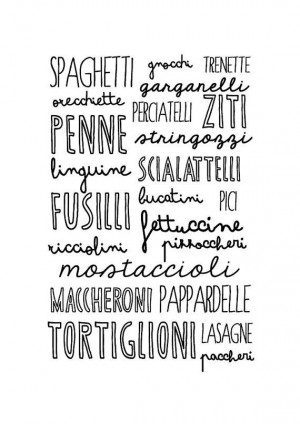 la pasta affiche de la cuisine italienne cuisine par ShufflePrints