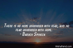 hope-There is no hope unmingled with fear, and no fear unmingled with ...