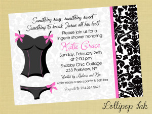 Party Invitation Wording Lingerie Store Bridal Shower Invitations