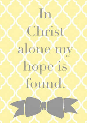 In Christ alone...