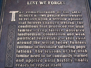 To commemorate the 150th anniversary of the Irish Famine, Boston’s ...