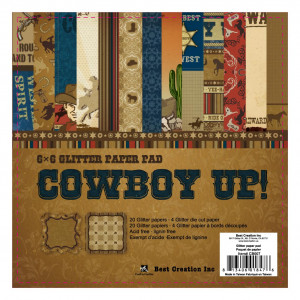 Best Creation Inc - Cowboy Collection - 6 x 6 Glittered Paper Pad