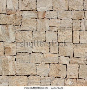 White Castle Stone Wall Wall beige stone structure.