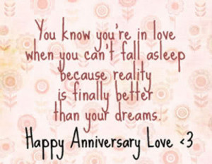 You Know You Are In Love ~ Anniversary Quote