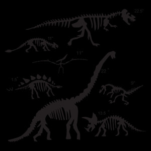 Dinosaur fossils wall decals