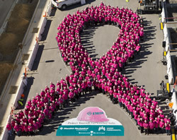 500+ Person Pink Hard Hat Ribbon Creates Visual Kick-Off for Breast ...