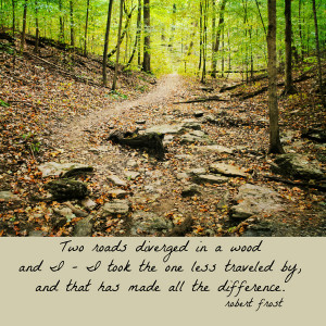 Robert Frost Quote Road Less Traveled Canvas Print