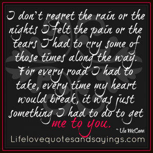 Don’t Regret The Rain Or The Nights..