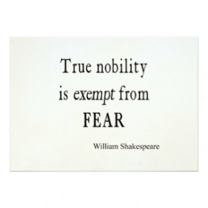 Shakespeare Quote True Nobility Exempt From Fear 5x7 Paper Invitation ...