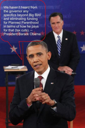 Barack Obama commenting about Mitt Romney's tax plan at the town hall ...