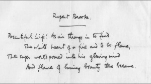 Lascelles Abercrombie poem about Rupert Brooke 1915