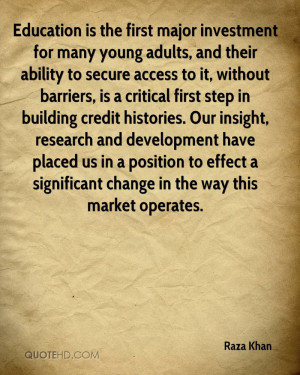 Education is the first major investment for many young adults, and ...