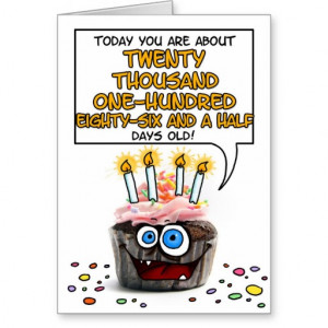 Happy Birthday Cupcake - 55 years old Greeting Card